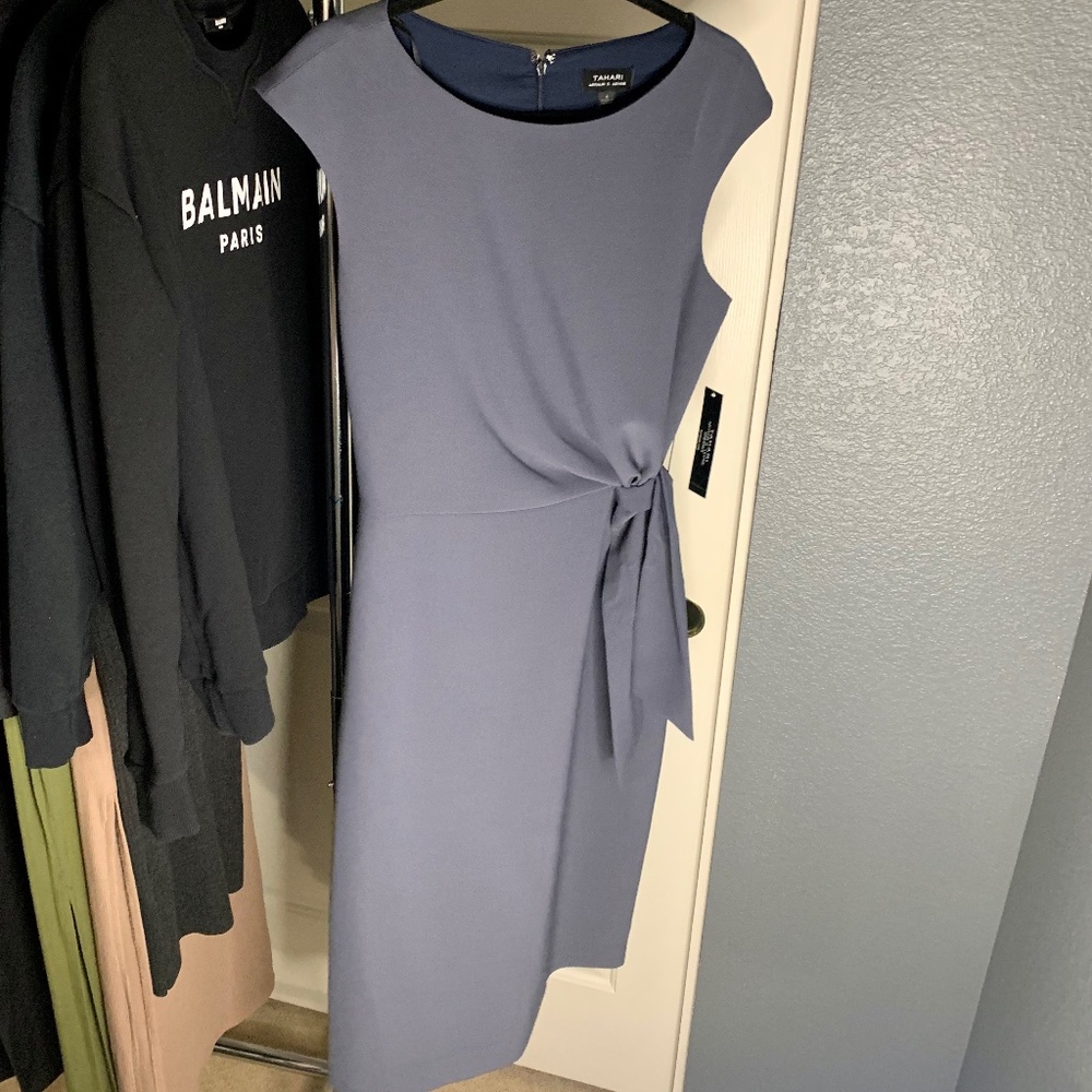 Tahari ASL Blue Midi Dress